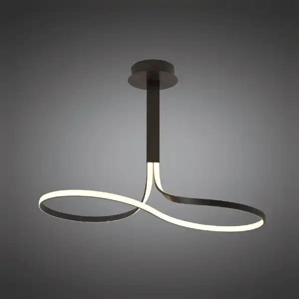 Nur Brown Oxide Rectangular Semi Flush Tall 40W LED 2800K, 3200lm, Dimmable Brown Oxide Frosted Acrylic, 3yrs Warranty