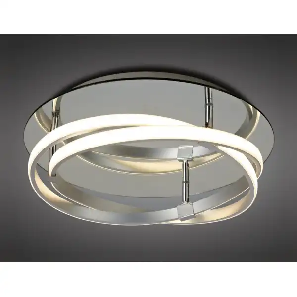 Infinity Flush 30W LED 3000K, 2500lm, Dimmable Silver Polished Chrome White Acrylic, 3yrs Warranty