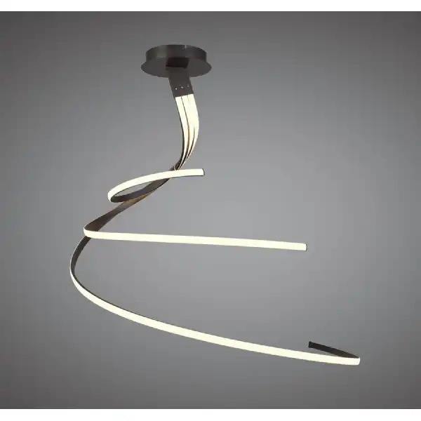Nur Brown Oxide XL Semi Flush 80W LED 2800K, 6200lm, Frosted Acrylic Brown Oxide, 3yrs Warranty