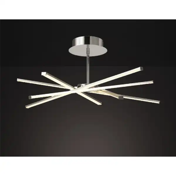 Star LED Ceiling 70.5cm Round 42W 3000K, 3700lm, Dimmable, Silver Frosted Acrylic Polished Chrome, 3yrs Warranty