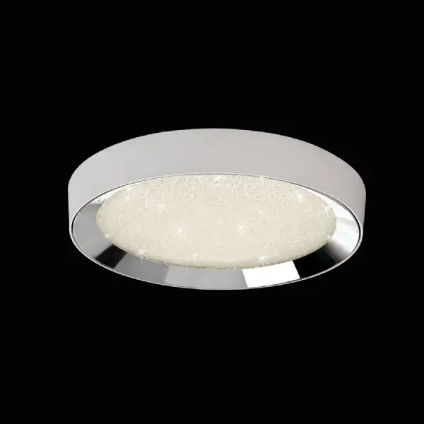 Male Flush 65cm Round 40W LED 3000K 6500K Tuneable, 3200lm, Remote Control Chrome White Acrylic, 3yrs Warranty
