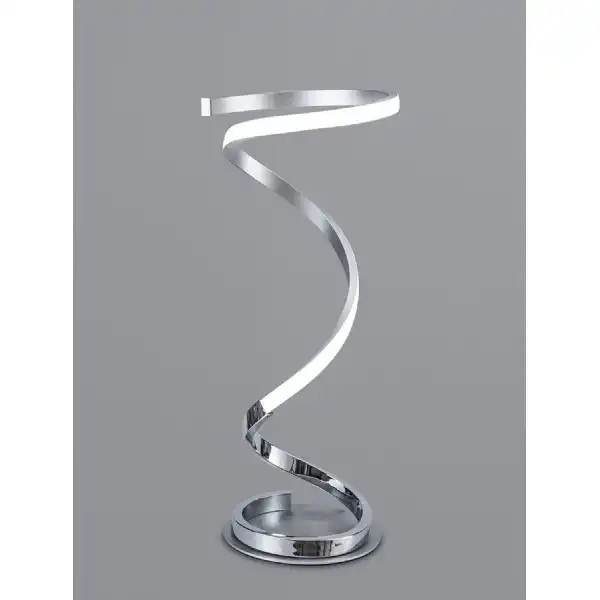 Helix Table Lamp 52cm, 20W LED, 3000K, 1600lm, Polished Chrome, 3yrs Warranty