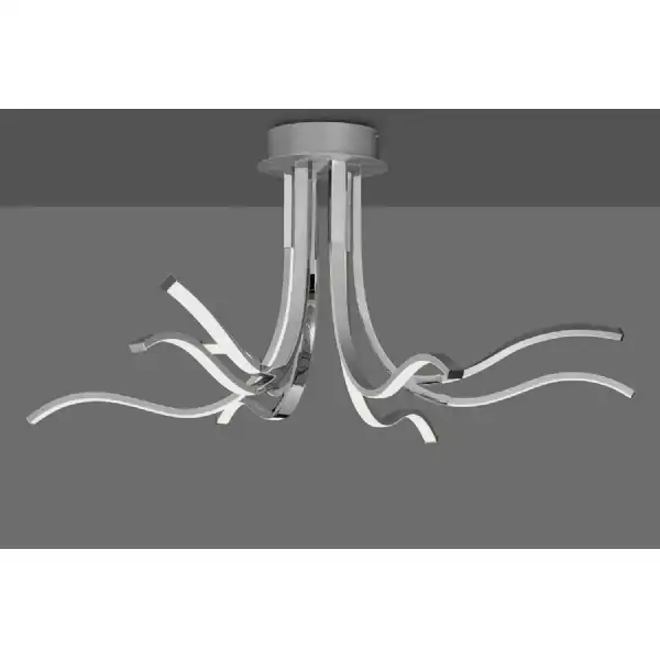 Corinto Ceiling 90cm, 60W LED, 3000K, 4800lm Dimmable, Silver Chrome, 3yrs Warranty