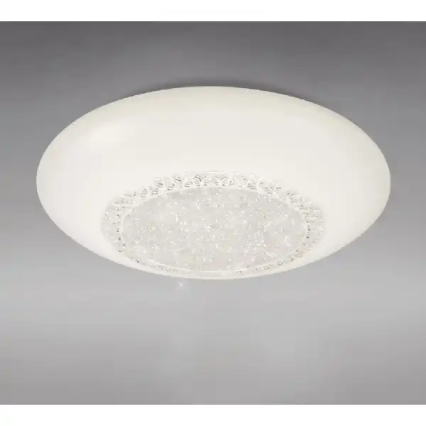 Opera Flush Fitting 52cm Round, 40W LED, 3000K 6500K Tuneable White, 2800lm, White, Remote Control, 3yrs Warranty