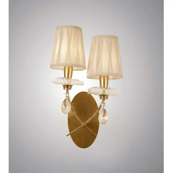 Sophie Wall Light, 2 x E14 (Max 20W), Gold Painting, Cream Shades
