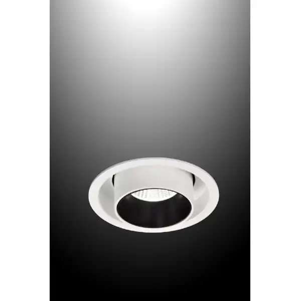 Garda Retractable Recessed Swivel Spotlight, 12W, 3000K, 1020lm, Matt White And Black, Cut Out 95mm, Driver Included, Driver Included, 3yrs Warranty