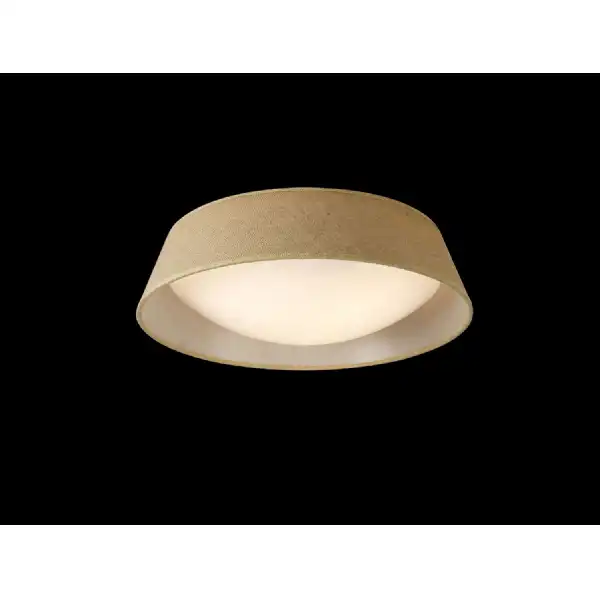 Sabina Ceiling 3 x E27 (Max 20W), Brown Linen Shade White Acrylic