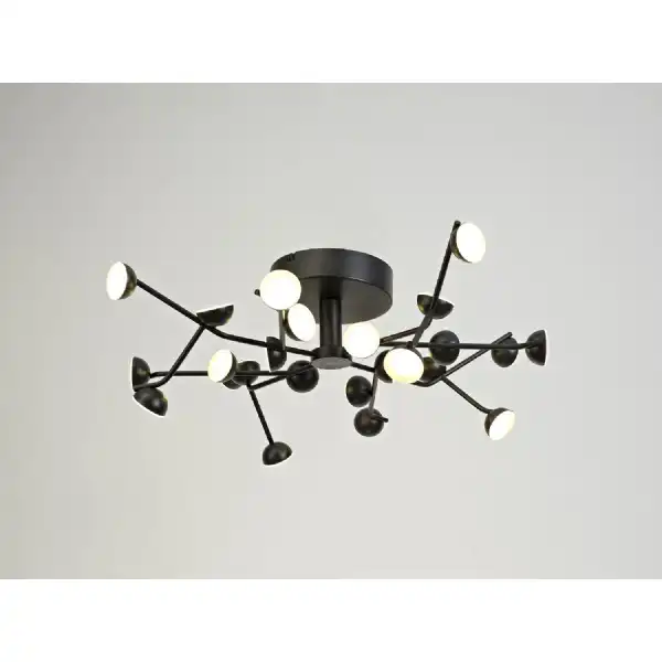 Adn 24 Light Ceiling, Round 65.8cm, 72W LED, 3000K, 4600lm, Black, 3yrs Warranty