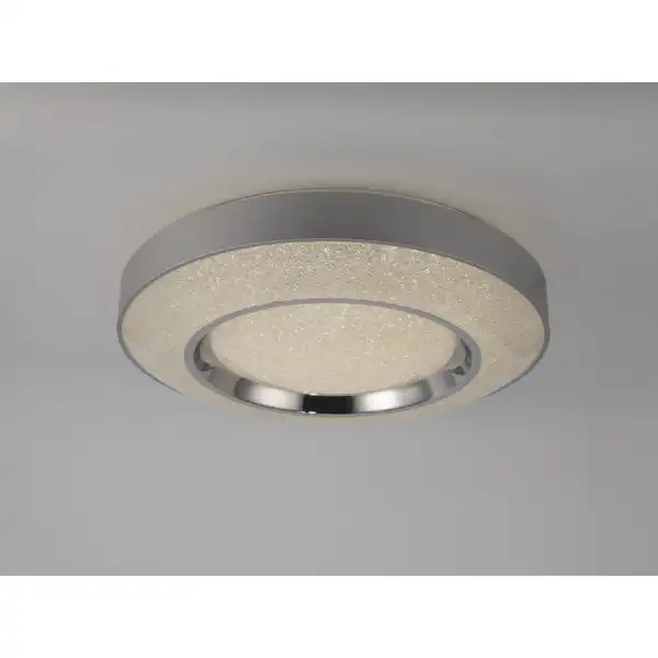 Santorini Ceiling 36W LED With Remote Control 3000K 6000K, 2400lm, Polished Chrome Silver, 3yrs Warranty