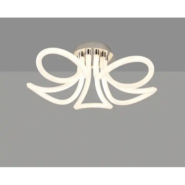 Knot II Ceiling, 60W LED, 3000K, 4500lm, IP20, Chrome, 3yrs Warranty