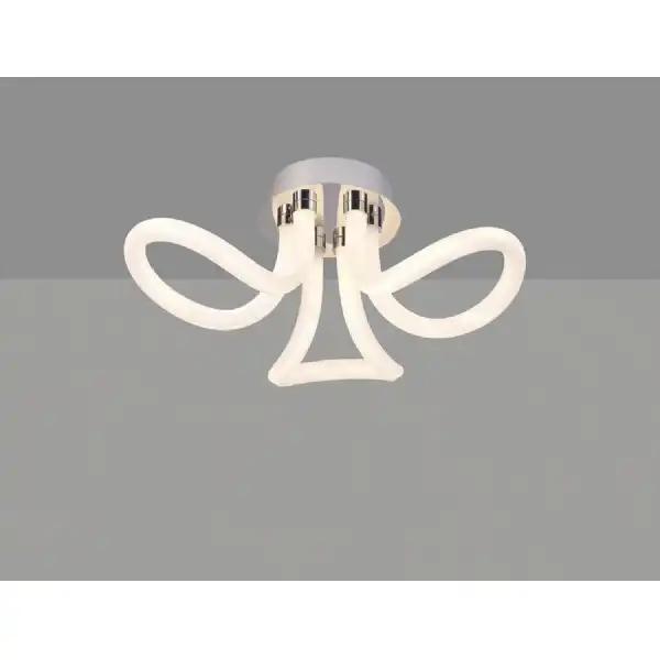 Knot II Ceiling, 40W LED, 3000K, 3000lm, IP20, Chrome, 3yrs Warranty
