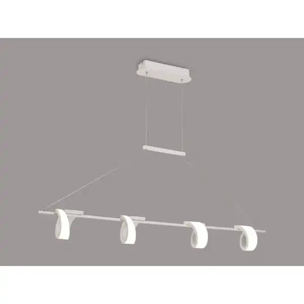 Tsunami 4 Light Linear Pendant , 48W LED, 3000K, 3600lm, Sand White, 3yrs Warranty