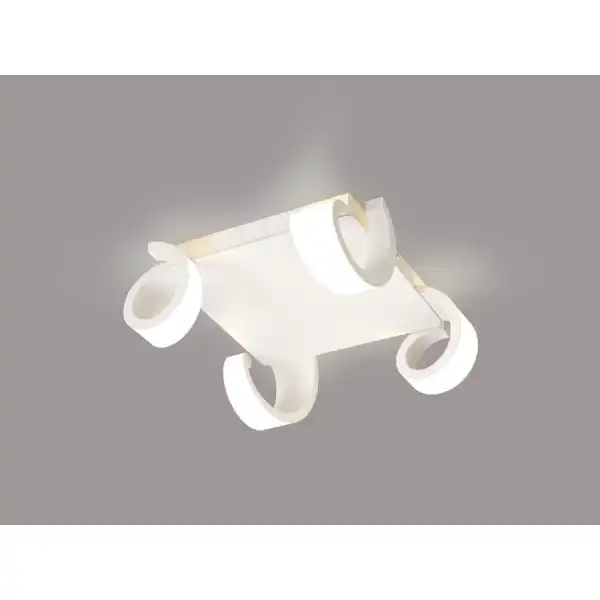 Tsunami 4 Light Square Ceiling, 48W LED, 3000K, 3600lm, Sand White, 3yrs Warranty