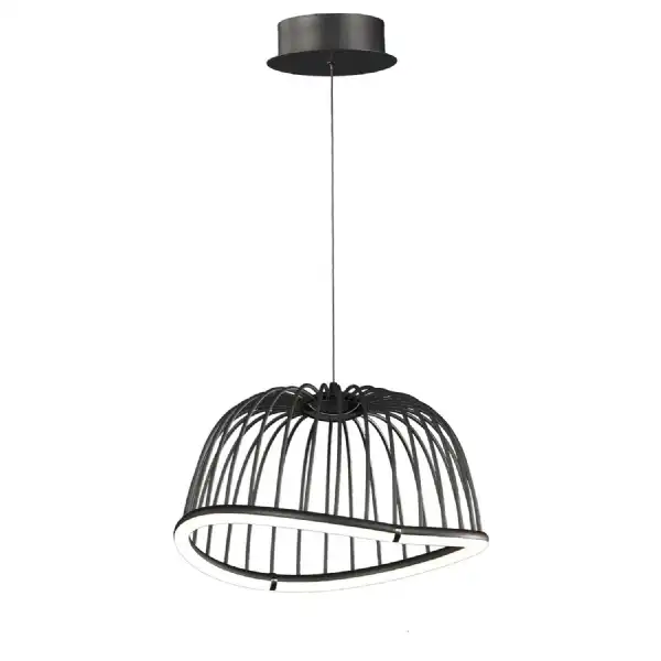 Celeste Pendant 41cm Round, 20W LED, 3000K, 1400lm, Black, 3yrs Warranty