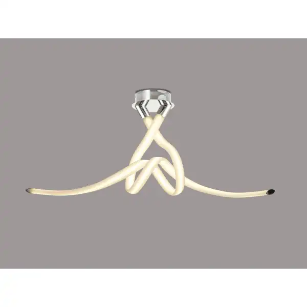 Armonia Semi Flush Bow, 50W LED, 3000K, 3750lm, Polished Chrome, Frosted Acrylic, 3yrs Warranty