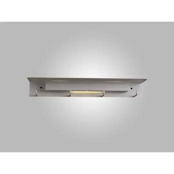 Fuerteventura Wall Lamp Coat Rack, 9W LED, 3000K, 600lm, Matt White, 3yrs Warranty