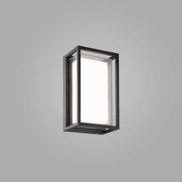 Chamonix Rectangular Ceiling Wall Light, 9W LED, 3000K, 725lm, IP65, Anthracite, 3yrs Warranty