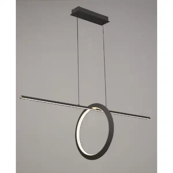 Kitesurf Loop Under Linear Pendant, 30W LED, 3000K, 2400lm, Black, 3yrs Warranty