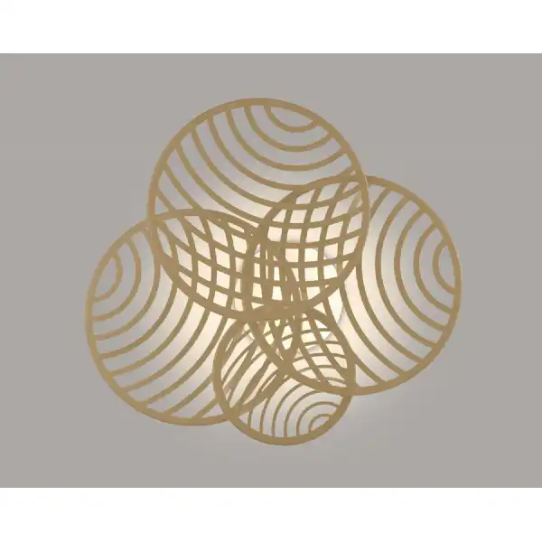 Collage 4 Ring Ceiling, 60W LED, 3000K, 4500lm, Gold, 3yrs Warranty
