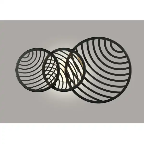 Collage 3 Ring Ceiling, 40W LED, 3000K, 3000lm, Black, 3yrs Warranty