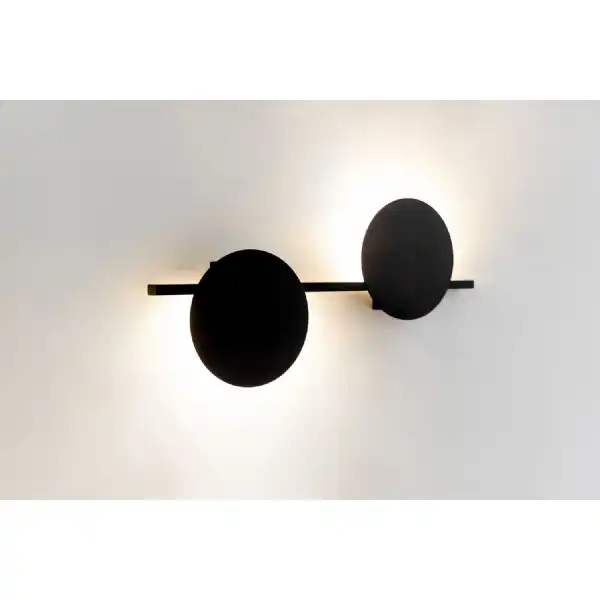 Eris 2 Light Wall Lamp, 16W LED, 3000K, 1280lm, Black, 3yrs Warranty