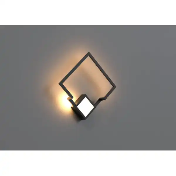 Boutique Square Wall Lamp, 18W LED, 3000K, 1150lm, Black, 3yrs Warranty