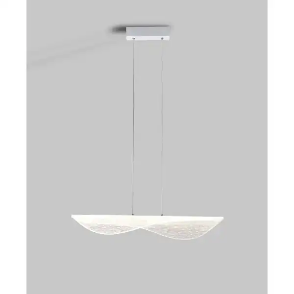Bianca Pendant, 40W LED, 3000K, 2450lm, White, Acrylic, 3yrs Warranty