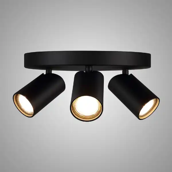 Sal Round 3 Light Spotlight GU10, Matt Black
