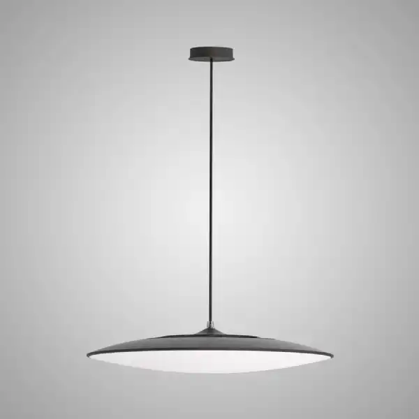Slim LED Pendant 46cm Round 50W LED, 4000K, 4300lm, Black, 3yrs Warranty