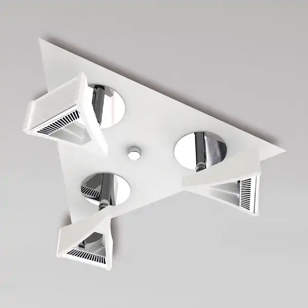Filippo Spot Light 3 Light LED Triangular 5W 3000K, 1300lm, Matt White Polished Chrome, 3yrs Warranty