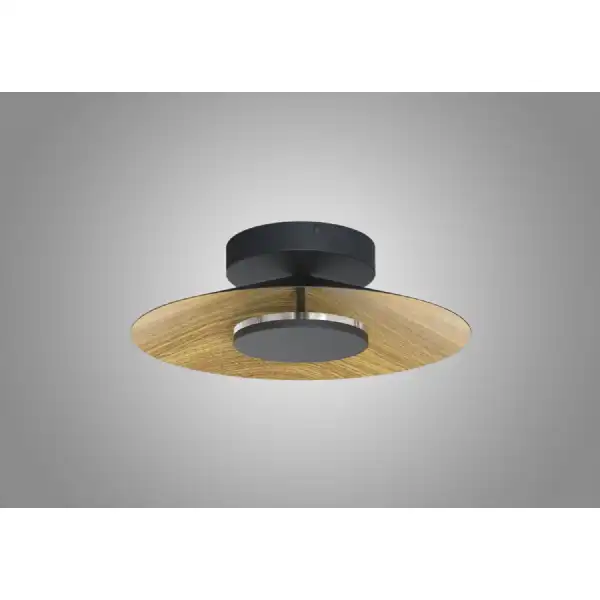 Orion Ceiling 40cm Round, 20W LED, 3000K, 1400lm, Wood Black, 3yrs Warranty