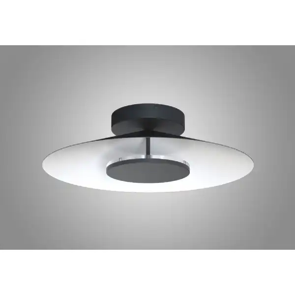 Orion Ceiling 55cm Round, 24W LED, 3000K, 1680lm, White Black, 3yrs Warranty