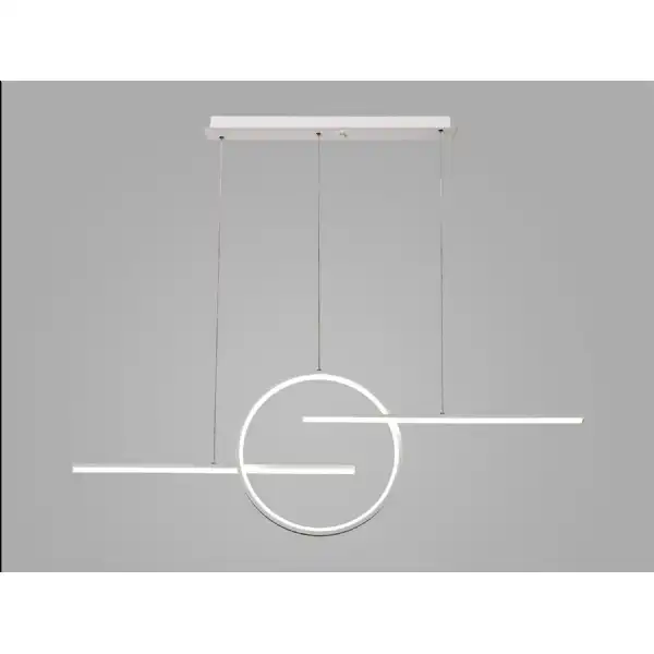 Kitesurf Centre Loop Linear Pendant Dimmable, 50W LED, 3000K, 4000lm, White, 3yrs Warranty