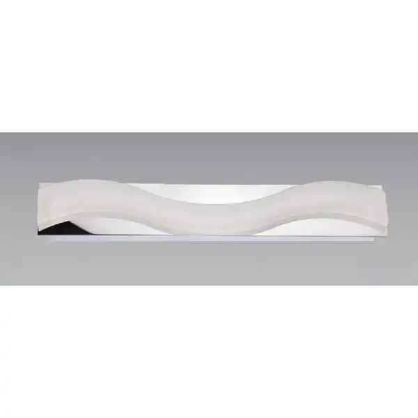 Ola Wall Lamp 7W LED Large Wave 3000K IP44, 630lm, Polished Chrome Frosted Acrylic, 3yrs Warranty