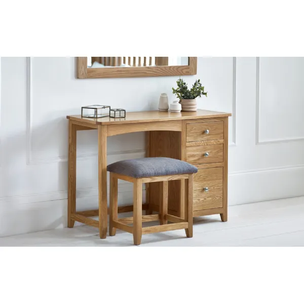 Mallory Single Pedestal Dressing Table Plus Stool Set Fsc Mix (Int Coc 002320)