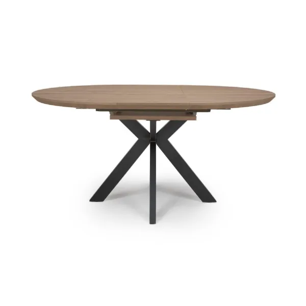 Light Walnut Round Extending Dining Table 120 to 160cm