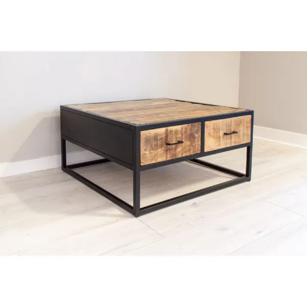 Natural Mango Wood 2 Drawer Standard Coffee Table