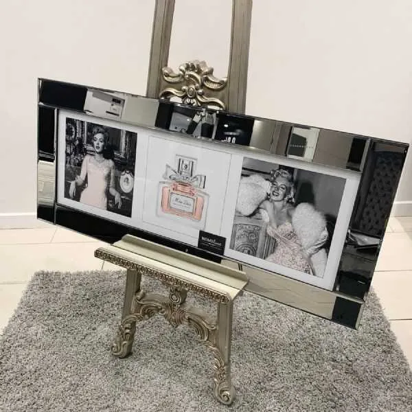 Marylin Monroe Dior Pink Triple Collage Mirror Frame