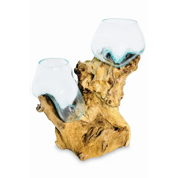 Root With Double Glass Bowl Tall