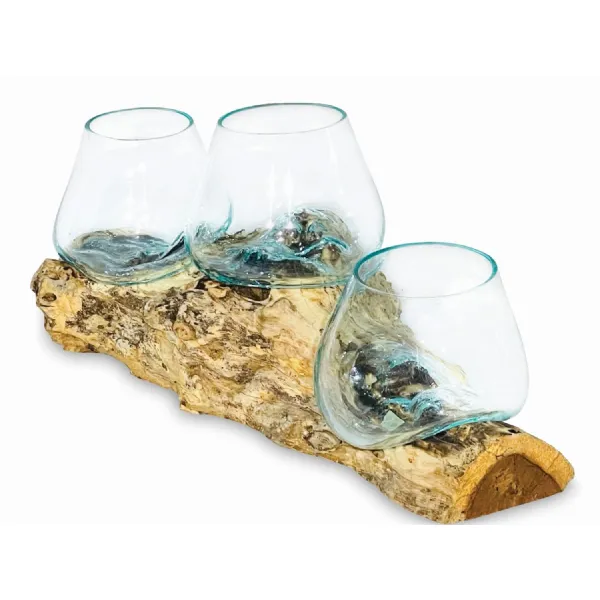 Low Root With Triple Glass Bowl Large