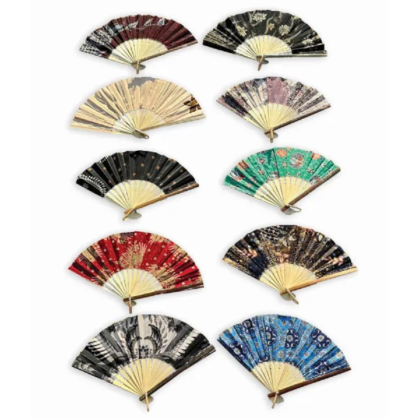 Bali Batik Fabric Folding Fans 30cm (pack Of 10 Random Mixed Colours)