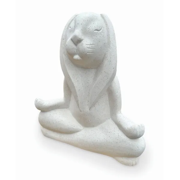 Terrazzo Stone Yoga Bunny Lotus Pose Statue 30cm