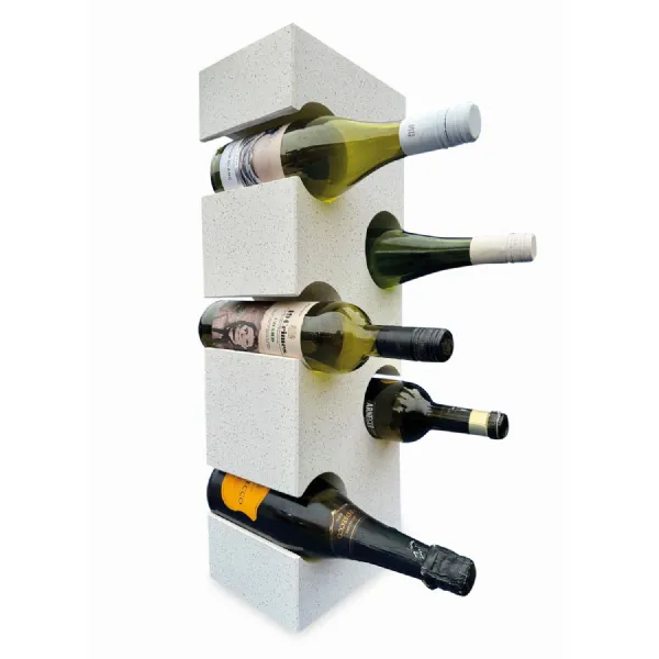 White Terrazzo Stone Cube Wine Rack 60cm