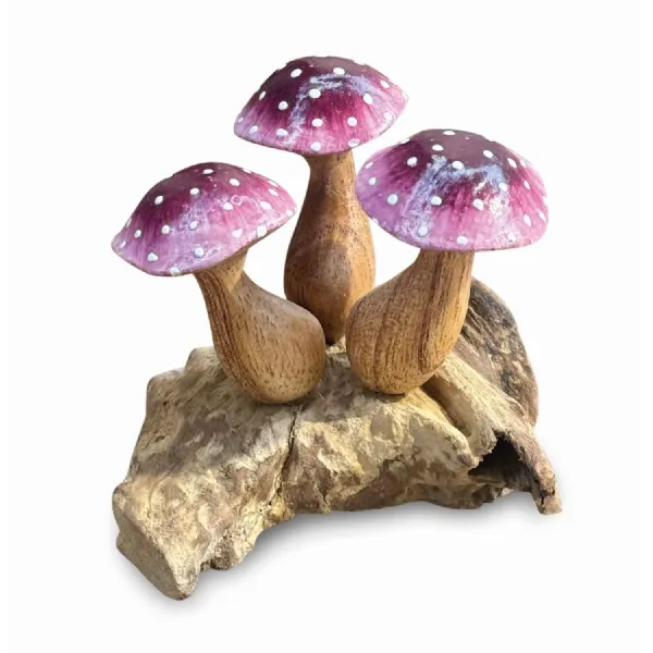 Lilac Bonnet X 3 Mushrooms 7 8cm