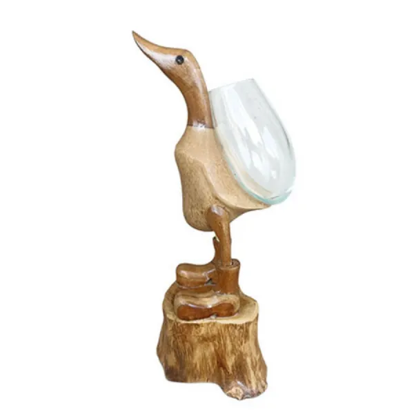 Flower Power Duck With Mini Glass Vase
