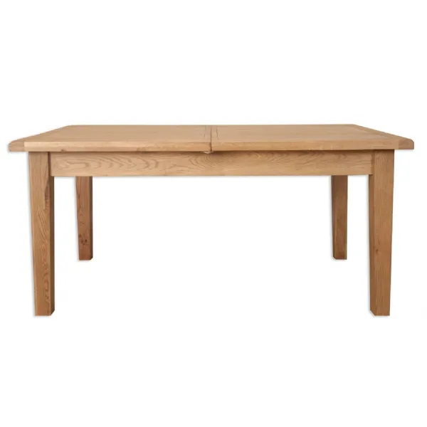 Rustic Oak Large Extending Dining Table with Butterfly Extension Leaf