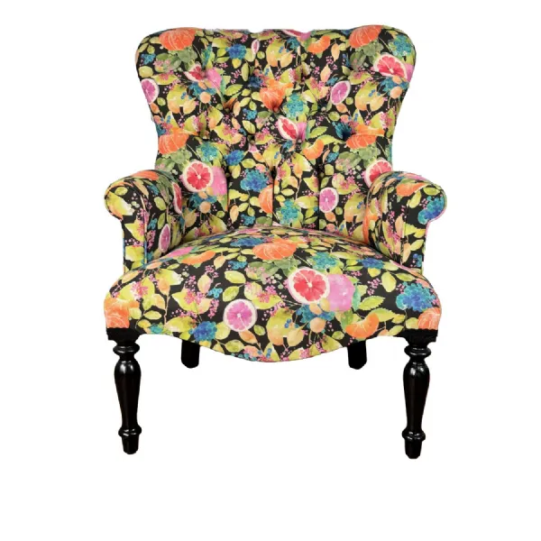 Citrus Fruit Button Back Occasional Chair Hand Made In The UK