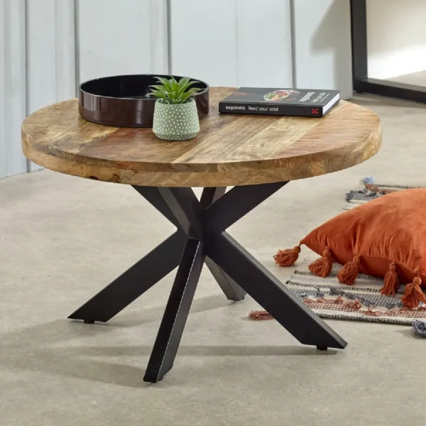 Surrey Solid Wood Coffee Table With Metal Spider Legs