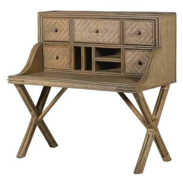 Bermuda Rattan 4 Drawer Writing Desk