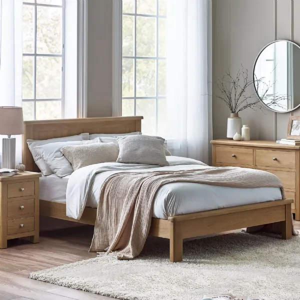 Memphis Limed Oak 150cm King Size Bed